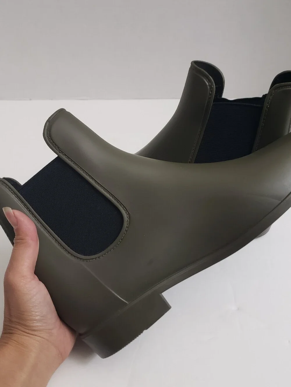Sz 7 A New Day Olive Green Chelsea Ankle Rain Boots